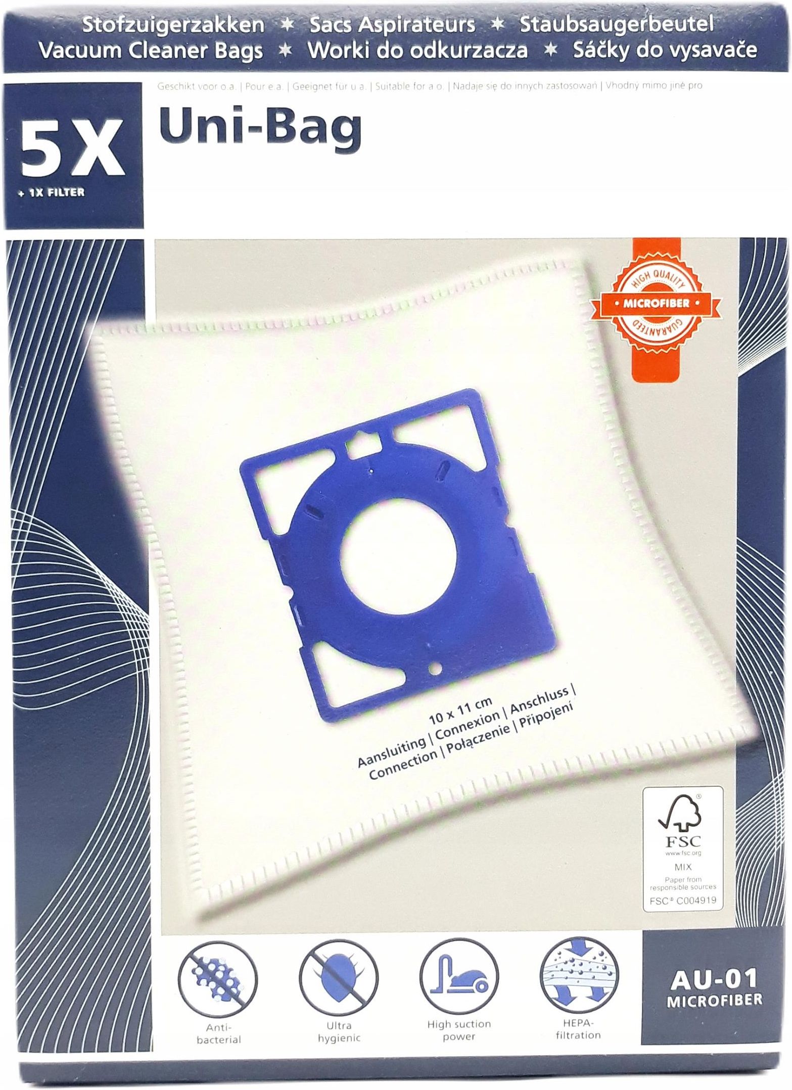 Worek do odkurzacza Vacustock Worki Do UniBag Mikrofibra 5szt. Filtr