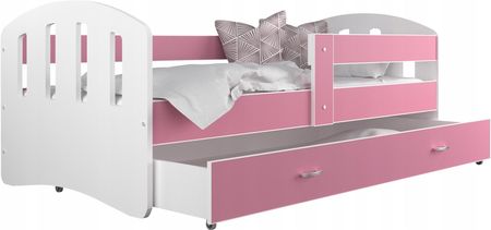Łóżko Dziecięce 140X80 Biały/Różowy Happy