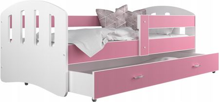 Łóżko Dziecięce 180X80 Biały/Różowy Happy