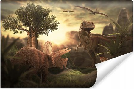 (top) Fototapeta dziecięca dinozaury słońce las 405x270