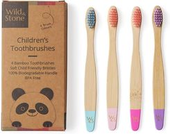 Wild & Stone Children'S Toothbrushes Dziecięce Szczoteczki Bambusowe 4 Sztuki
