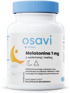 Kapsułki OSAVI - Melatonina z walerianą i melisą, pomaga w zasypianiu 1mg, 60 szt.