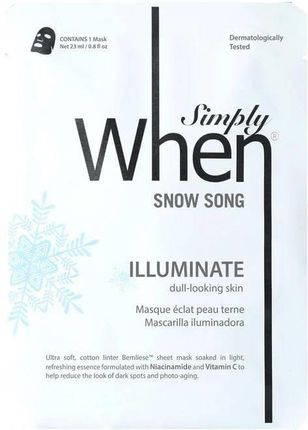Simply When Snow Song Illuminate Sheet Mask rozjaśniająca maska do twarzy 23ml  