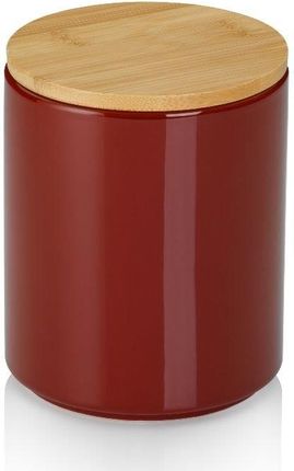 Pojemnik kuchenny, ceramika/bambus, 1,0 l, śred. 12 x 15 cm, czerwony Kela