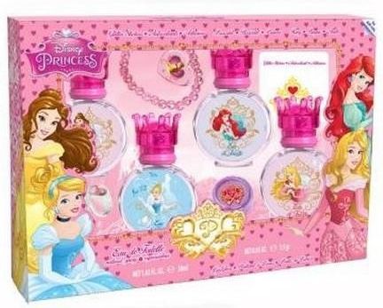 Disney Princess Set 4X30Ml Lip Gloss Ring Bracelet Sticker