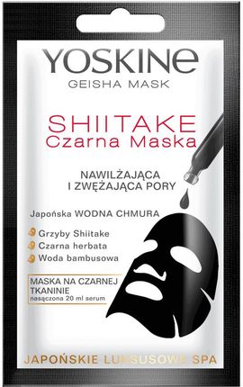 YOSKINE Geisha Mask Czarna Maska Nawilżająca Shiitake