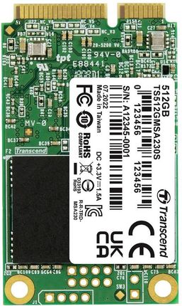 Transcend MSA230S 512 GB mSATA (TS512GMSA230S)