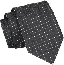 Krawat - ALTIES - Czarny, Wzór Geometryczny KRALTS0843 - Krawaty i muchy