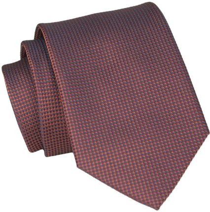 Krawat - ALTIES - Miedziano Brązowy, Drobny Wzór KRALTS0824