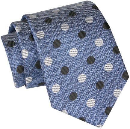 Krawat - ALTIES - Niebieski w Grochy KRALTS0812