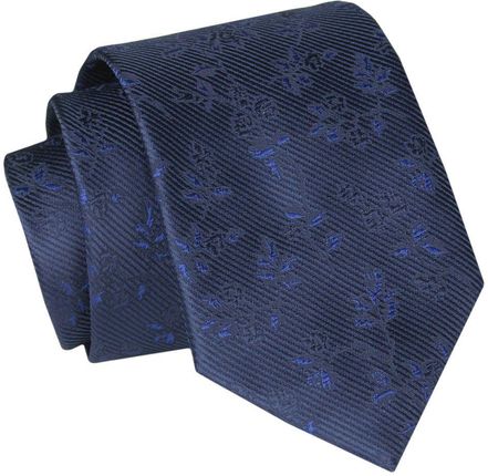 Krawat - ALTIES - Granat, Kwiatowa Faktura KRALTS0815