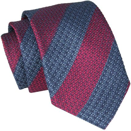 Krawat - ALTIES - Granat, Czerwień, Pasy KRALTS0801