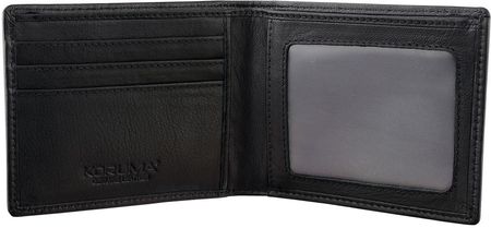 Cienki portfel męski skórzany typu SLIM (Czarny)