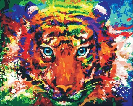Malowanie po numerach Tygrys kolorowy 40x50cm