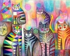 Zdjęcie Obraz Malowanie Po Numerach 40X50 Kot Kotki Rama - Dynów