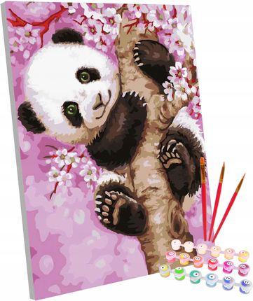 Obraz Malowanie Po Numerach Na Ramie 30x40 Panda