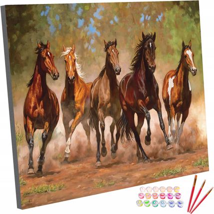 Zestaw Obraz Malowanie Po Numerach Konie 40x50cm