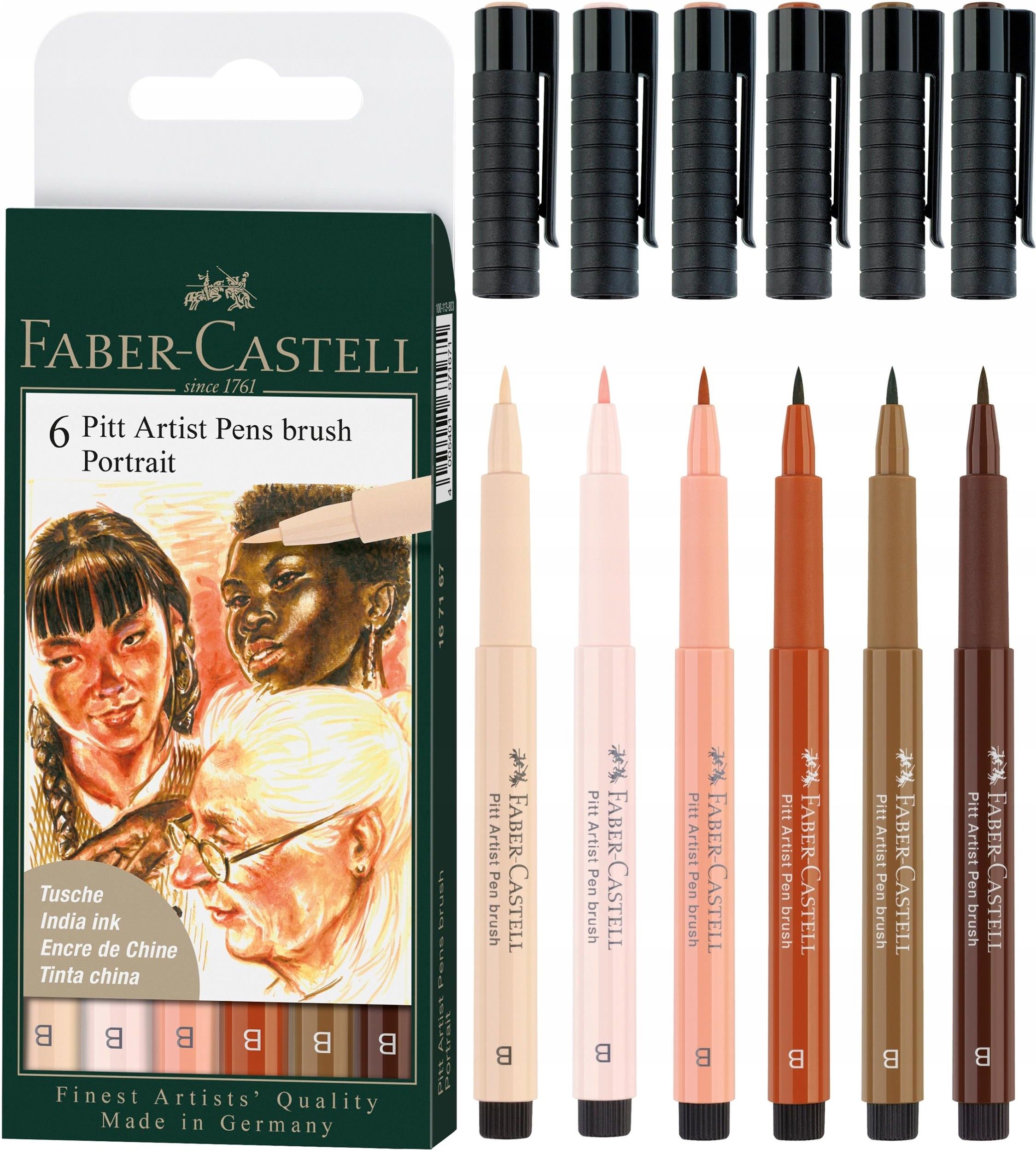 Faber-Castell Pitt Artist Pens - Portrait Colors, Set of 6