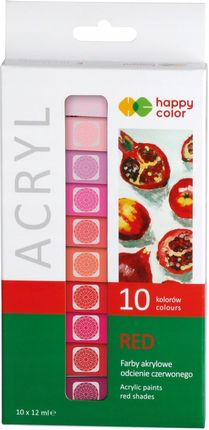 Farby akrylowe x 12 ml Red Happy Color