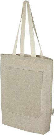 Pheebs torba na zakupy o pojemności 9 l z bawełny z recyklingu o gramaturze 150 g/m² i z przednią kieszenią