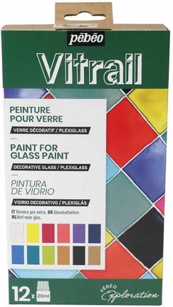 Pebeo Vitrail farby witrażowe do szkła 12x20ml