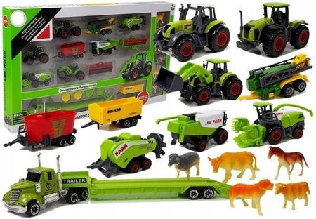 Sunq Toys Traktor Ciągnik Maszyny Rolnicze 6W1 Zestaw Farmer