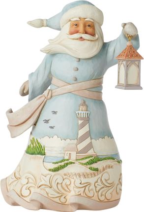 Jim Shore Mikołaj Z Latarnią Morską Figurka Artysty 6010806 Prezent Latarnia Morska Morze Plaża Niebieski 1157