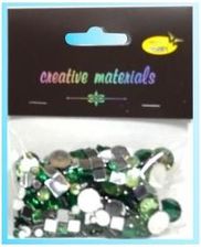 Zdjęcie Elementy ozdobne kryształki tonacja zielona 4-12mm - Bochnia