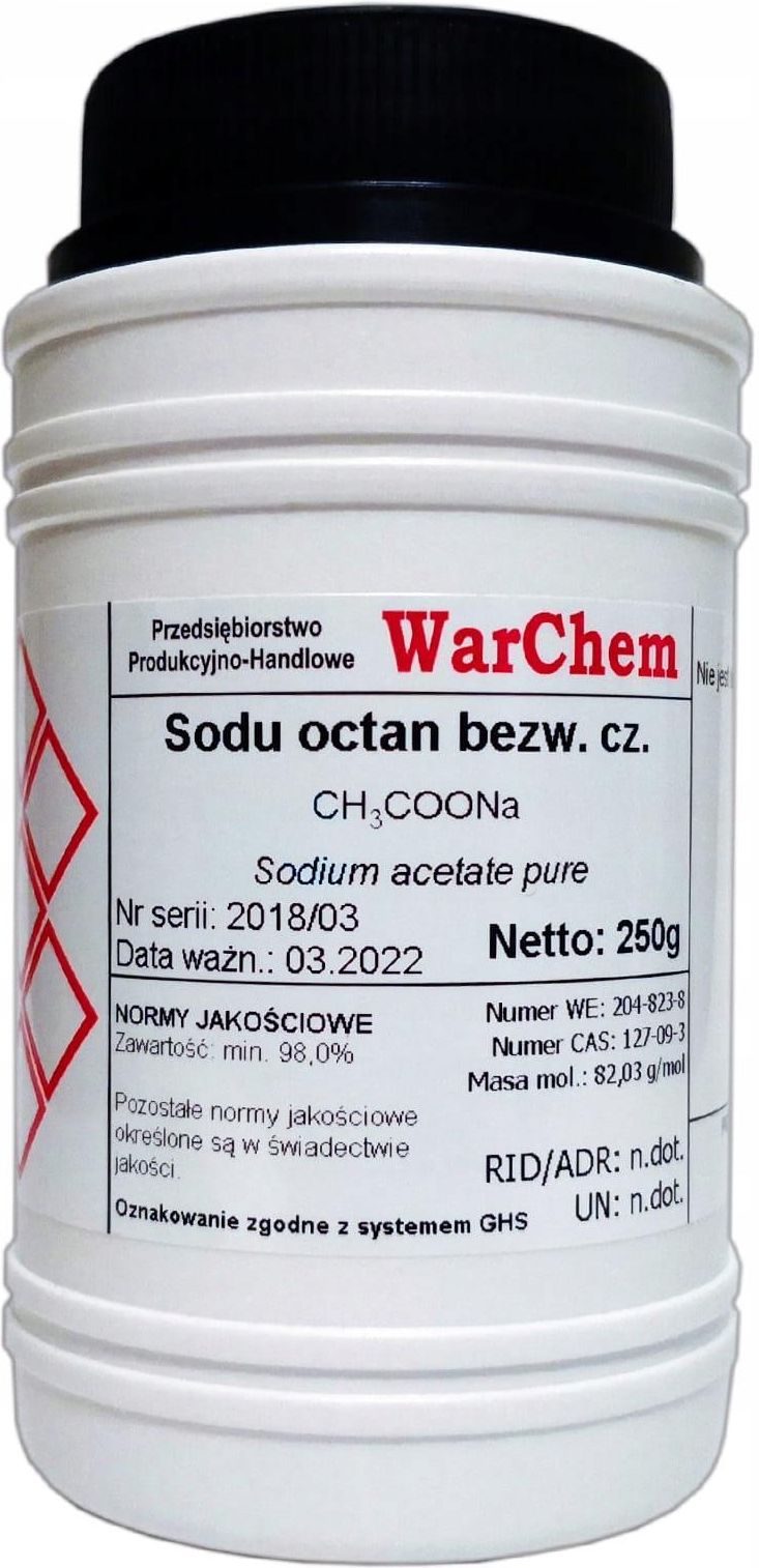 Drobne Akcesoria Medyczne Warchem Octan Sodu Bezwodny Czysty 250G ...