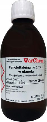 Warchem Fenoloftaleina Roztwór 0,1% Wskaźnik 250Ml
