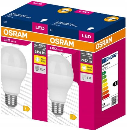 Osram 2 X Żarówka Value Led 19W = 150W E27 3000K (4312)