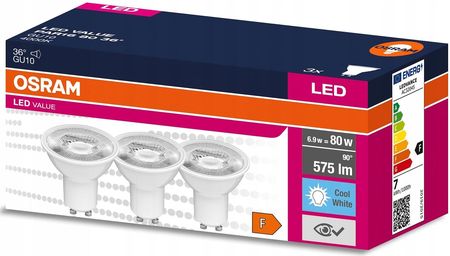 Osram 3 X Reflektor Led Value Gu10 6.9W 4000K 36° (7658)