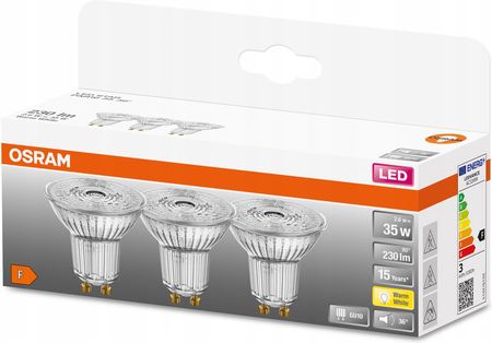 Osram Led Żarówki Halogen Gu10 2,6W 2700K 36St X3 (4058075452497)