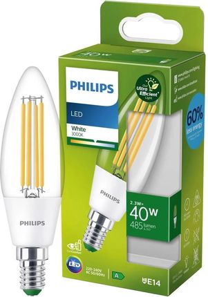 Philips LED Żarówka Ultra energooszczędna 2,3W (40W) B35 E14 biel (929003480801)