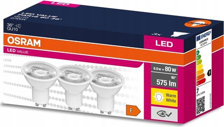 Osram 3 X Reflektor Led Value Gu10 6.9W 2700K 36° (7627)