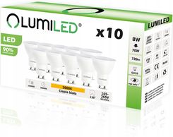 Lumiled 10X Żarówka Led Gu10 8W=70W 3000K 120D (714963HALOGENLEDCIEPŁABARWA)