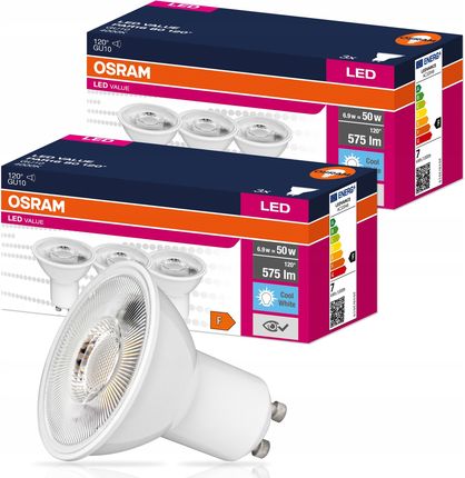 Osram 6X Żarówka Led Gu10 6,9W = 50W 575Lm 120° (31755HALOGENNEUTRALNACIEPŁAZIMNALED)