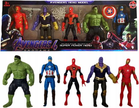 Toys Avengers Zestaw Figurki Tanos Spiderman Hulk Iron