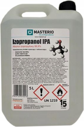 Alkohol Izopropylowy Czysty Izopropanol Ipa 99% 5L