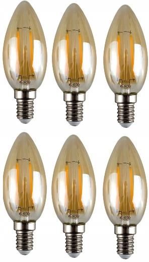 Luminova 6x Żarówka Świeczka E14 Led Filament 6w Ciepła 2684 Opinie