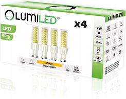 Lumiled 4X Żarówka Led G9 Kapsułka 7W = 60W 670Lm 3000K (KAPSUŁKALEDSMDCIEPŁABARWAMINI230V)