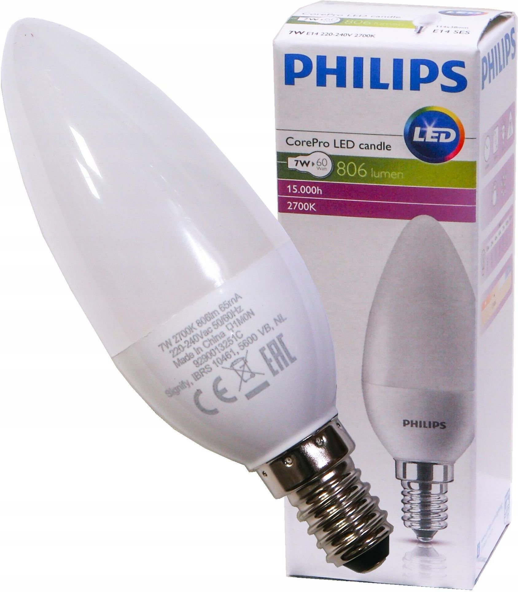 Philips Żarówka Led E14 7w 60w 806lm Świeczka 1 Opinie I