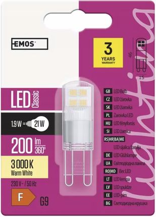 Emos - Żarówka Led 1,9W G9 3000K Ciepła (ZQ9524)