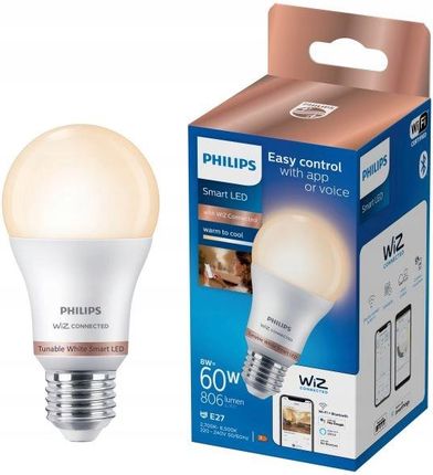 Philips Smart LED Żarówka E27 A60 8 W (60 W), zimna - ciepła biel (929002383521)