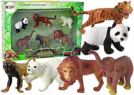 Leantoys Zestaw 6 Figurek Dzikie Zwierzęta Safari Figurka T