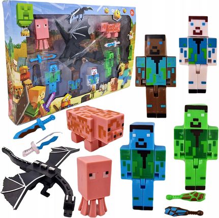 Toys Minecraft Duży Zestaw Figurek Akcesoria Smok