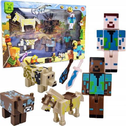 Toys Minecraft Figurki Duży Zestaw 6 Figurek Akcesoria