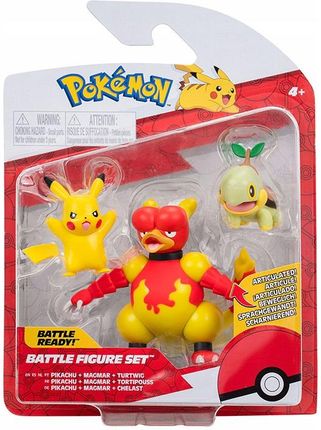 Jazwares Figurki Pokemon Pikachu Magmar Turtwig Oryginalne