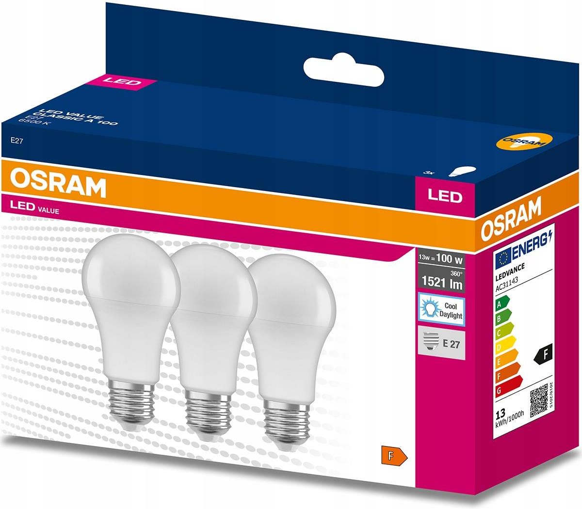 B22 LED Filament Bulb Light 7W - 6500K Ultra Cold White - 810lm