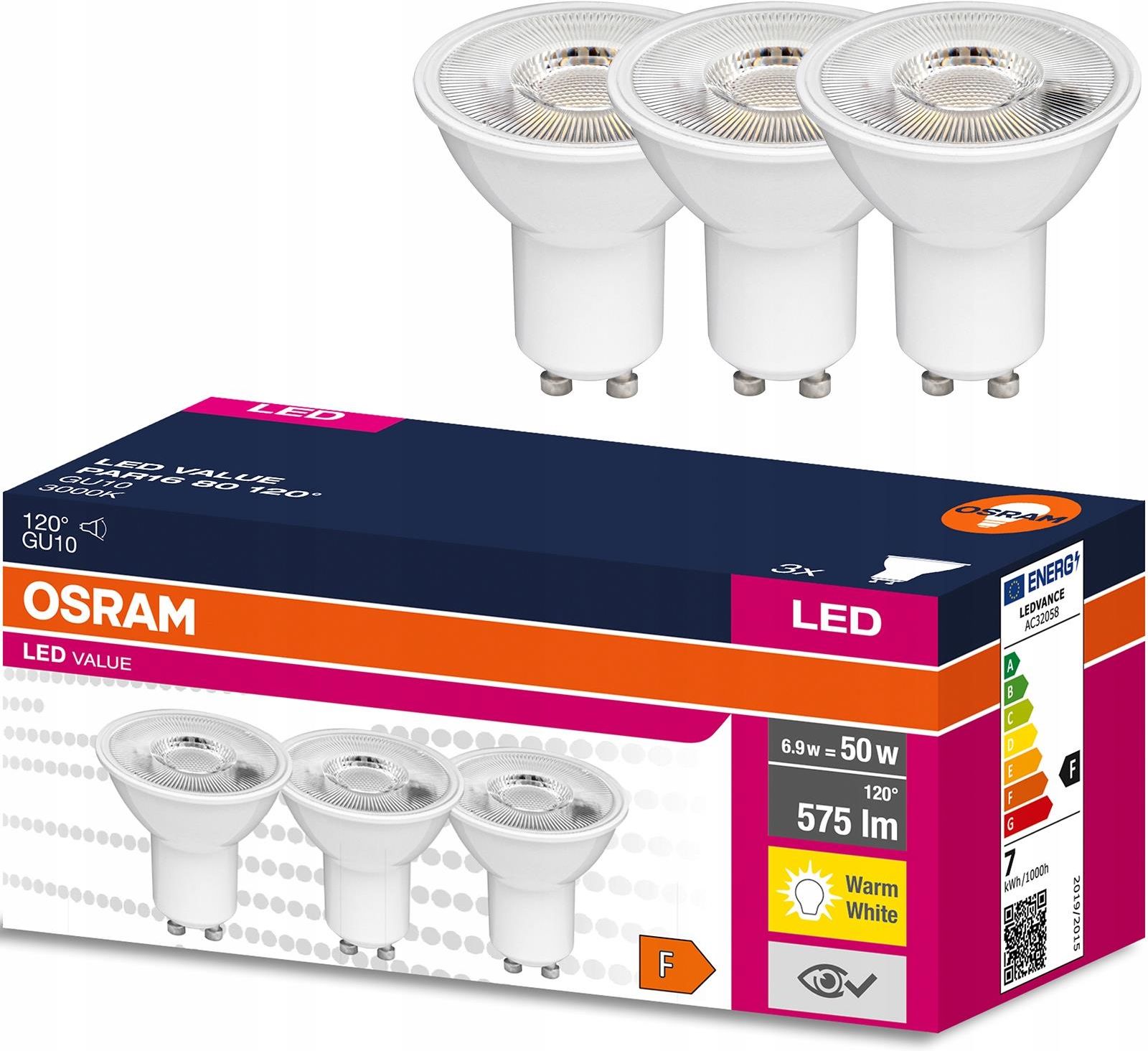 Osram 3x Żarówka Led Gu10 6 9w 80w 575lm 3000k 4058075600003 Opinie